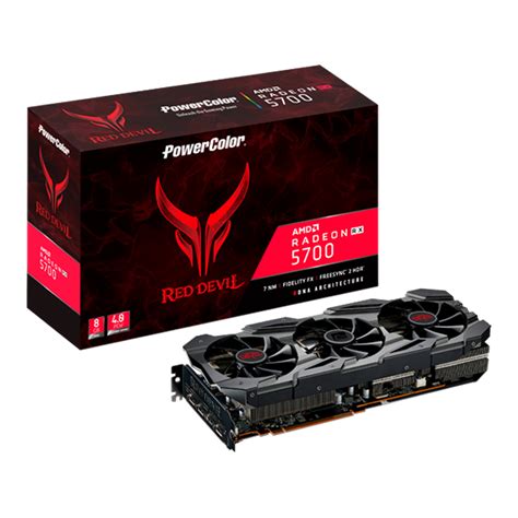 Vga การ์ดแสดงผล Power Color Red Devil Radeon Rx 5700 Axrx 5700 8gbd6 3dheoc 8gb Gddr6