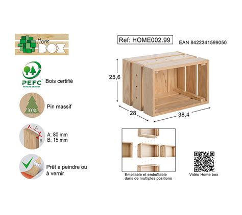 Caisse En Pin Massif Modulable Home Box Moyenne Coffre Malle But