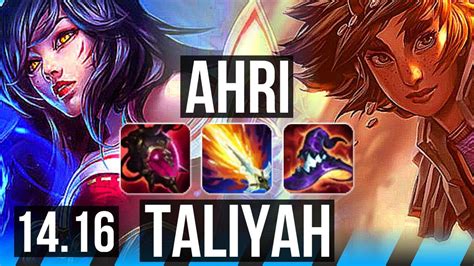 Ahri Vs Taliyah Mid 65 Winrate 1125 Euw Grandmaster 1416