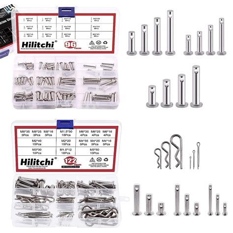 Hilitchi Pcs Stainless Steel Clevis Pin And Clips Assortment Kit