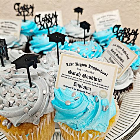 Personalized Edible Graduation Diplomas Cupcake Toppers Set Of 10