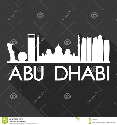 Abu Dhabi Arab Emirates Icon Vektor Art Flat Shadow Design Skyline