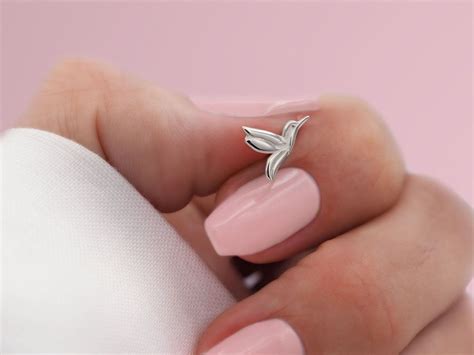 Kleine Minimalistische Ohrringe Kolibri Vogel 925er Sterling Silber