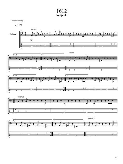 Vulfpeck 1612 Bass Tab