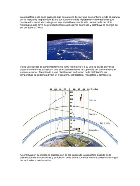 La Atmósfera Es La Capa Gaseosa Que Envuelve La Tierra Y Que Se Mantiene Unida Al Planeta Por La