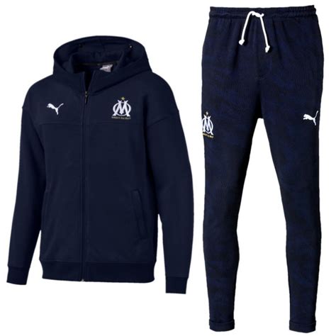 Olympique Marseille Navy Casual Presentation Sweat Tracksuit 2019 20 Puma