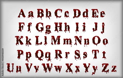 New Vector Bloody Font Beautiful Halloween Letters With Red Blood