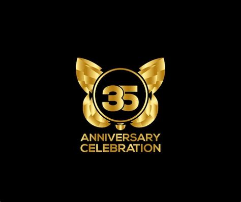 Premium Vector 35th Anniversary Celebration Day With Gold Color Light Bright Modern Logo