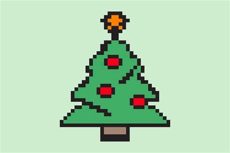 Sapin De Noël Style Pixel Illustration Vecteur 8bit Concept Idée Noël