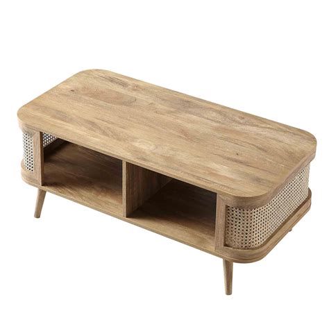 Izzy Curved Rattan Coffee Table, Natural | daals