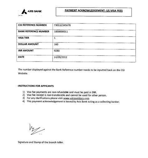 Sample US Visa Fee Receipt Path2USA