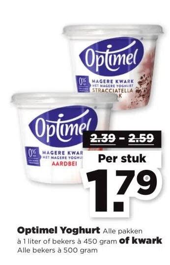 Optimel Yoghurt Alle pakken à 1 liter of bekers à 450 gram of kwark