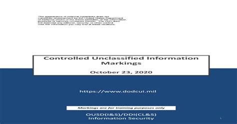 (PDF) Controlled Unclassified Information Markings - PDFSLIDE.NET