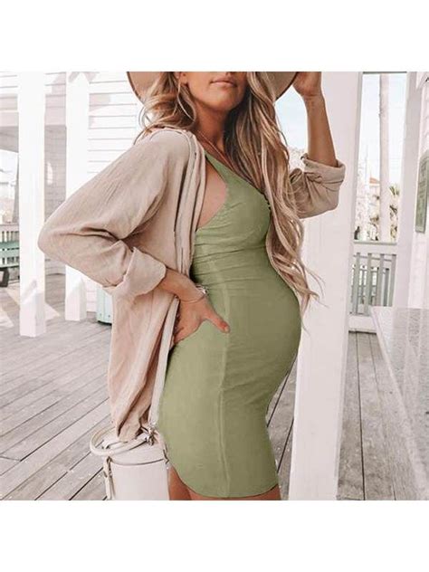 Must Have Solid Color Maternity Casual Bodycon Dress