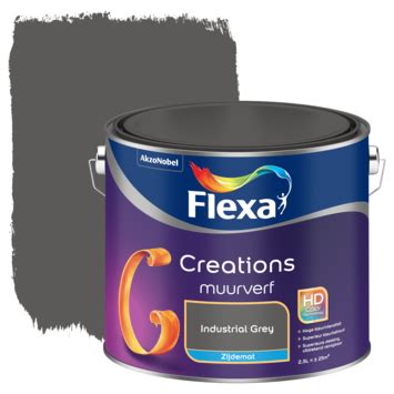 GAMMA Flexa Creations Muurverf Industrial Grey Zijdemat 2 5 Liter