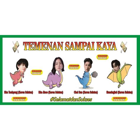 Jual Banner Lucu Wisuda Ulang Tahun Sidang Design Pecel Dino