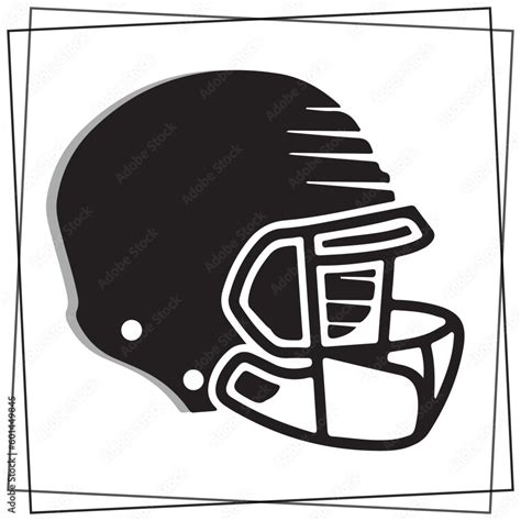 Football Helmet Silhouette, cute Football Helmet Vector Silhouette, Cute Football Helmet cartoon ...