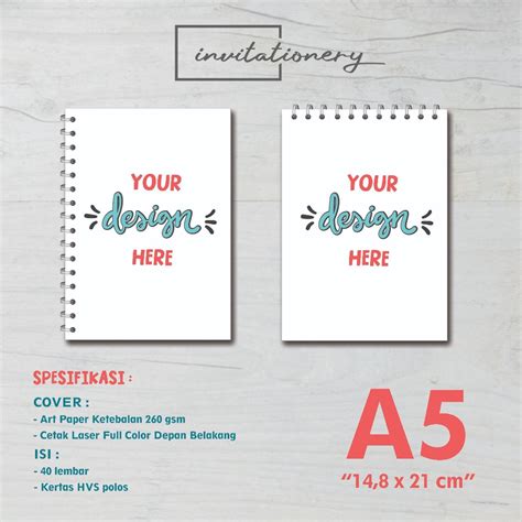 Jual Notebook Custom Ukuran A Souvenir Buku Catatan Blok Note