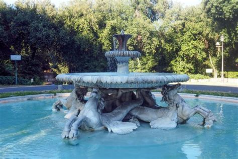 fountain   sea horses  rome italy editorial stock image image