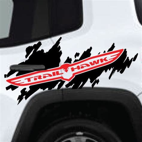 Trail Hawk Trailhawk Jeep Renegade Cherokee Side Splash Logo Vinyl Decal Wish