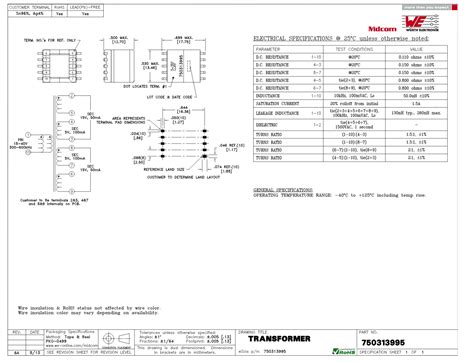 Transformer Maximum Voltage Rating Specifications Electrical