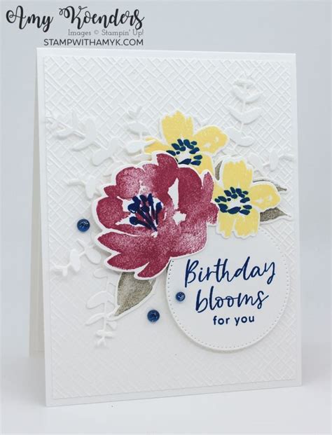 Stampin’ Up! Textured Floral Birthday Card for Sunday Stamps