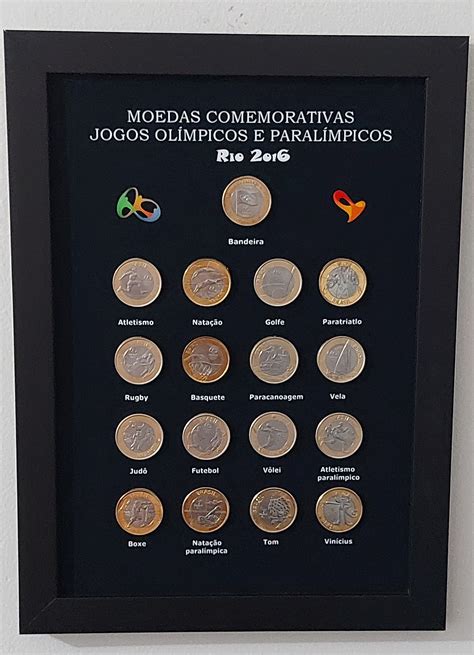 Quadro Cole O Moedas Olimp Adas Jogos Olimpicos Completo Moedarara