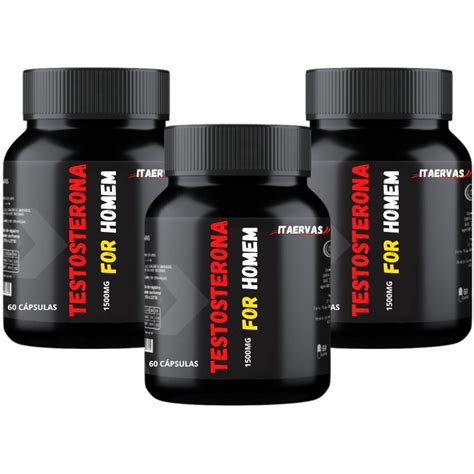 3x Testosterona For Homem 1500mg Massa Muscular Hipertrofia Ganhar Peso