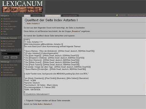 Quelltext Der Seite Index Astartes I Lexicanum