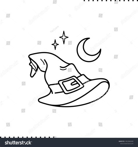 Wizard Hat Vector Icon Outlines Stock Vector Royalty Free 1852884940 Shutterstock