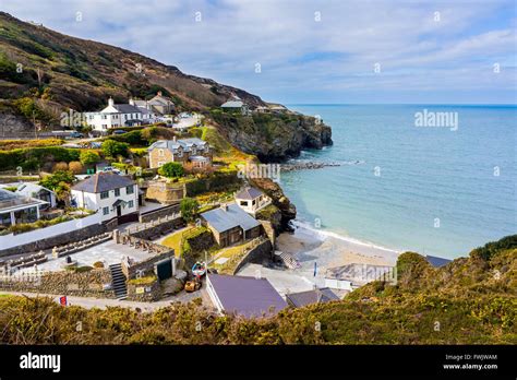 Overlooking The Beach At Trevaunance Cove St Agnes Cornwall England Uk