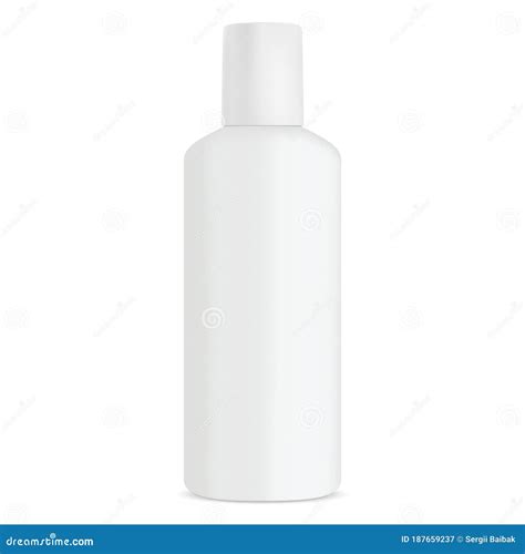 Bottle Cosmetic Shampoo White Product 3d Mockup Stock Vector