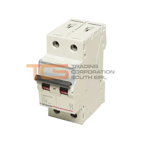 Interruptor termomagnético 2x20A 10 6kA 220 440V tipo C DIN BTDIN TCS