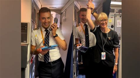 Watch This Pilot Thank His Flight Attendant Mom During Their 1st Flight