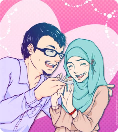 Islami Gambar Kartun Muslimah Couple Romantis - Casing Kartun Couple ...