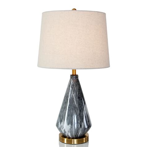 Europe black and white marble table lamp bedroom bedside decoration ...