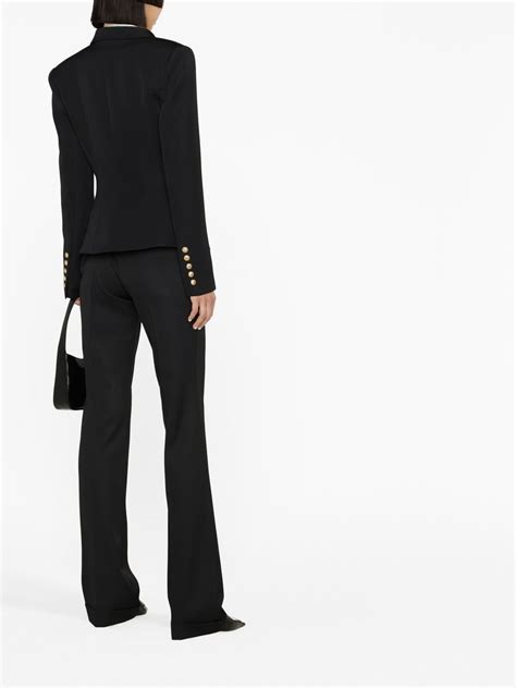 Balmain Peak Lapel Double Breasted Blazer Black FARFETCH UK