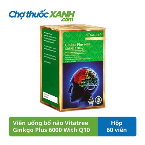 Vitatree Ginkgo Plus 6000 Brain Tonic Tablets With Q10 50Mg 60 Tablets