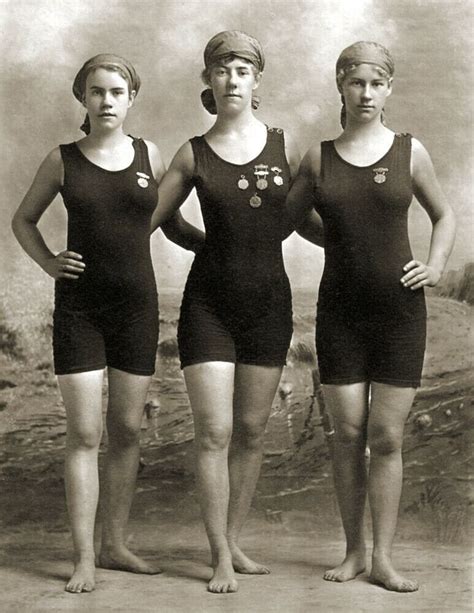 Three Women In Swimsuits Old Photo X Etsy Vintage