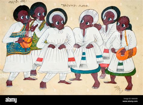 Traditional Ethiopian Dance Painting Ethiopia Stock Photo Alamy