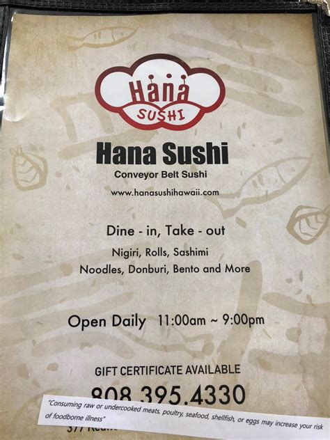 Great Eats Hawaii Hana Sushi