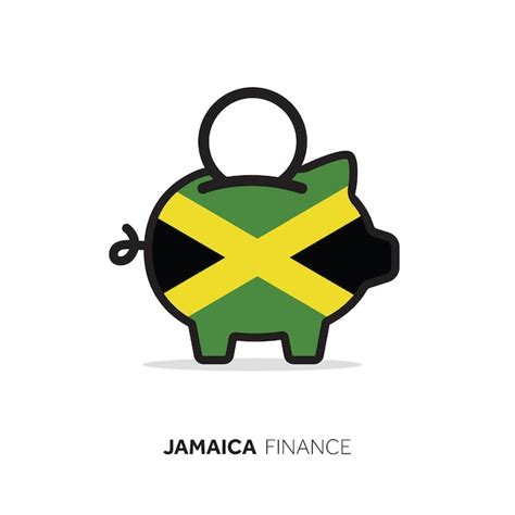 Premium Vector Jamaica Economic Concept Piggy Bank With National Flag