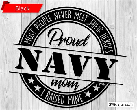 Proud Navy Mom Svg Army Svg Navy Wife Svg Military Svg Us Etsy