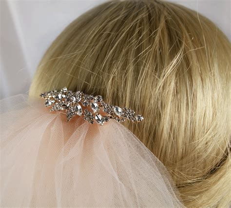 Wedding Veil Rose Gold Veil With Crystal Combcolor Veil for - Etsy