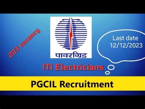 Pgcil Junior Technician Trainee 2023 Online Form Fill Up Iti