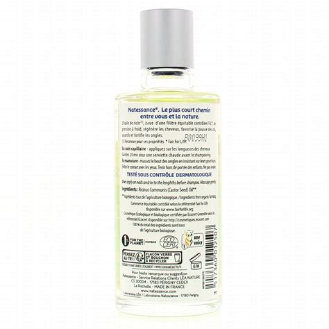 Natessance Huile De Ricin Bio Fortifiante Et R G N Rante Cheveux Et