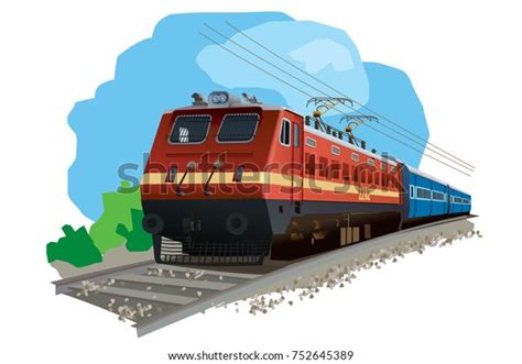 Illustration Indian Train Stock Vector (Royalty Free) 752645389 ...