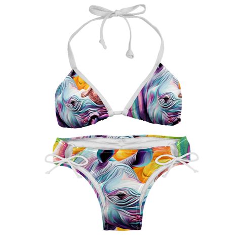 Rhinoceros Detachable Sponge Adjustable Strap Bikini Set Two Pack Great For All Scenes One