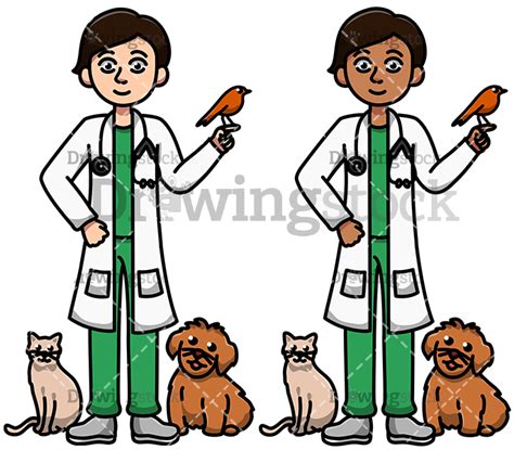 Male Veterinarian Vector Drawing Cartoon Image - drawingstock.com