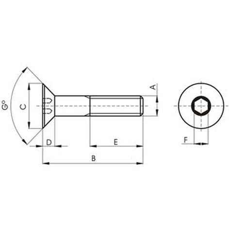 Tornillo Din 7991 De Cabeza Avellanada Con Hueco Hexagonal De Acero